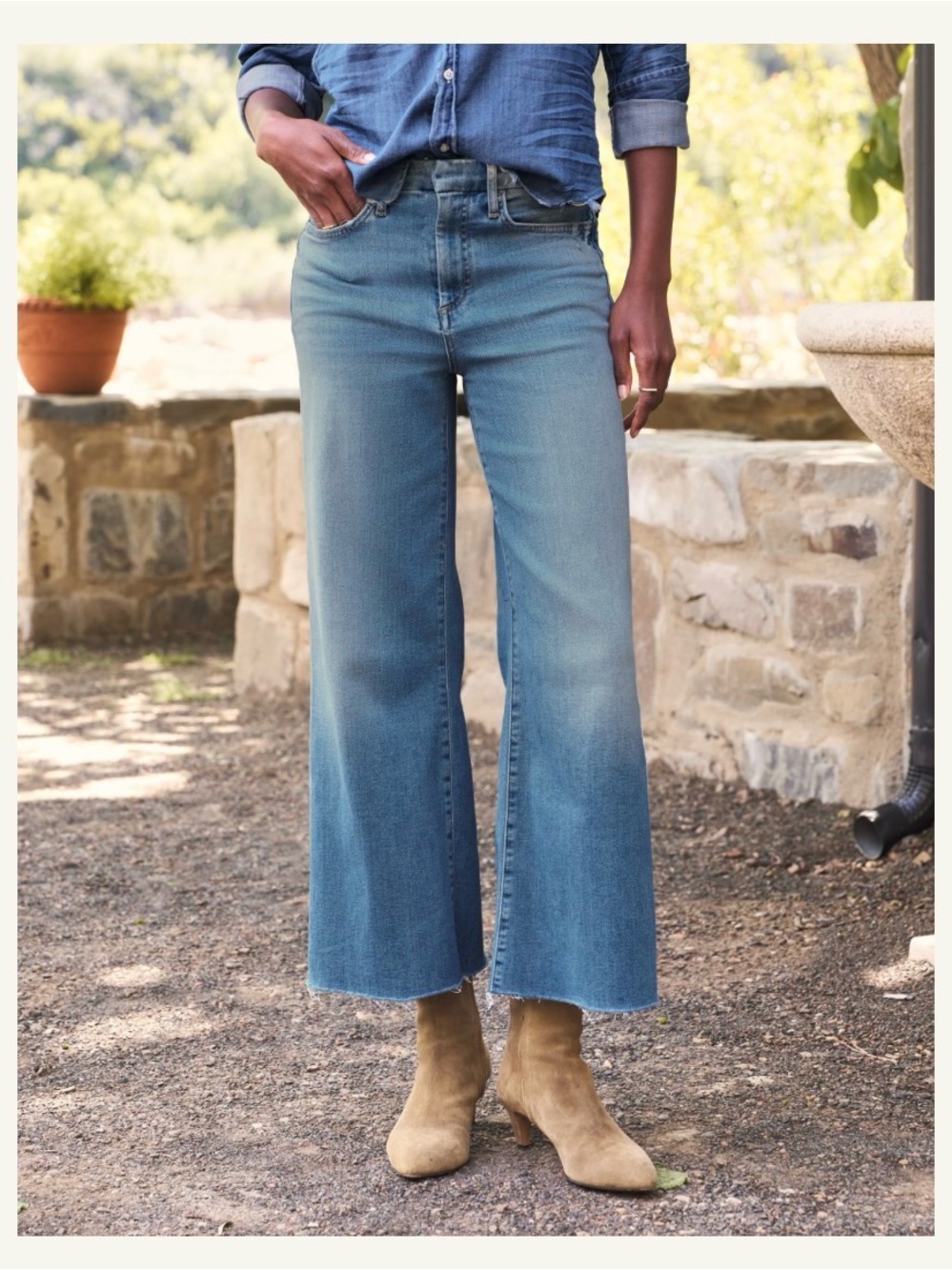 Frank & Eileen Galway 26” Wide-Leg Jeans 1972 Wash Size 27